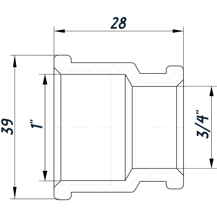 Муфта редукційна 1″х3/4″ВВ нержавіюча SM541S OPTIMUM Муфта редукційна 1″х3/4″ВВ нержавіюча SM541S OPTIMUM