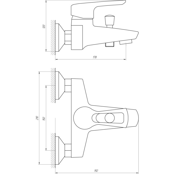 Змішувач для ванни Globus Lux SEVA GLSV-0102 Змішувач для ванни Globus Lux SEVA GLSV-0102