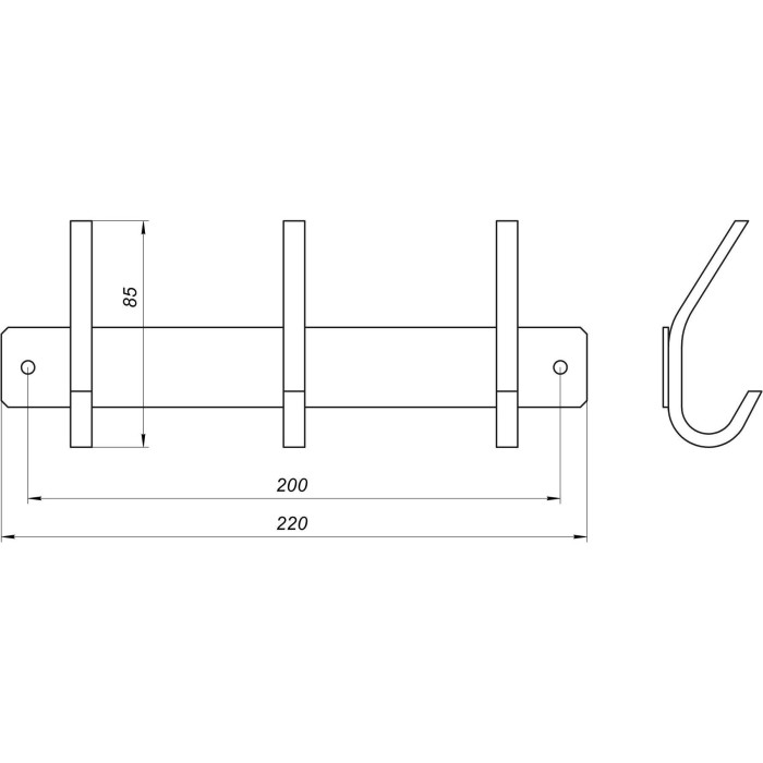 Планка з гачками Globus Lux SQ 9435-3 SUS304 Планка з гачками Globus Lux SQ 9435-3 SUS304