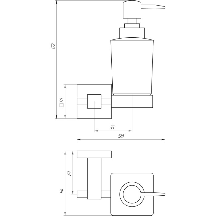 Дозатор рідкого мила Globus Lux SQ 9433 Дозатор рідкого мила Globus Lux SQ 9433