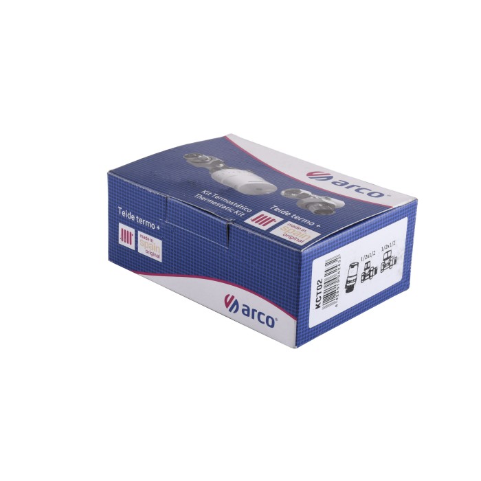 Набір Крани радіаторні прямі ARCO 1/2″ подача + зворотка + термоголовка KCT02 М30 Набір Крани радіаторні прямі ARCO 1/2″ подача + зворотка + термоголовка KCT02 М30