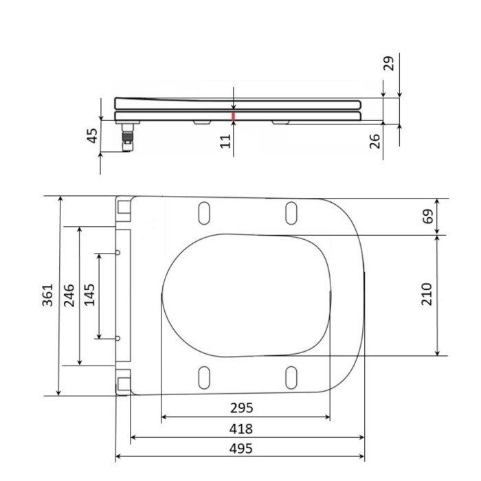 Сидіння для унітаза підлогового (Aries) 445×360×30 мм, White, з мікроліфтом? Slim Duroplast, Quick Release QT03228302W3 Qtap Сидіння для унітаза підлогового (Aries) 445×360×30 мм, White, з мікроліфтом? Slim Duroplast, Quick Release QT03228302W3 Qtap