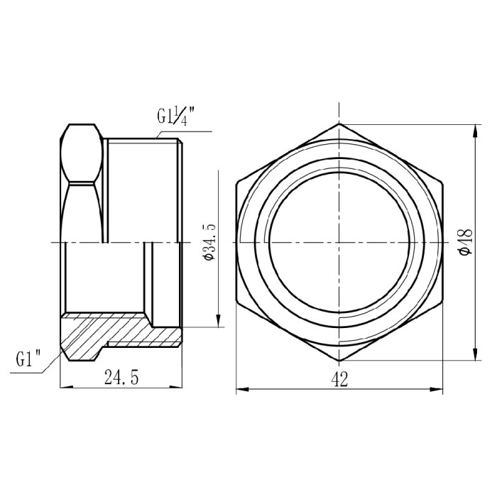 Футорка Thermo Alliance Forte 1" 1/4х1" ЗВ SF3743225 Футорка Thermo Alliance Forte 1" 1/4х1" ЗВ SF3743225