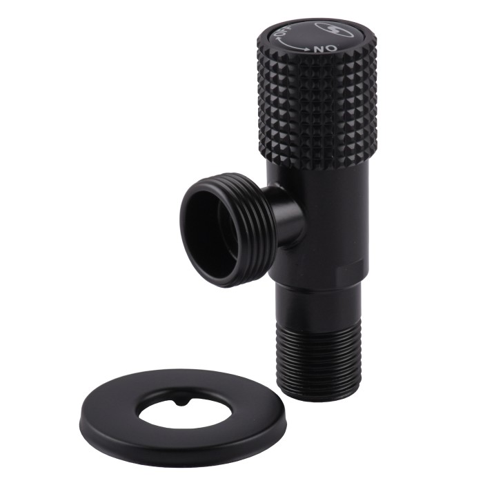 Кран кутовий кераміка SOLOMON EXCLUSIVE 1/2″X3/4″ 989 BB (BLACK/BLACK) ( 1шт.)
