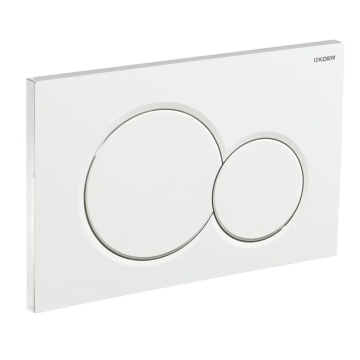 Панель змиву Koer KT-0601-03 240x160x10mm пластикова, кнопка кругла (колір білий) (KR5175)