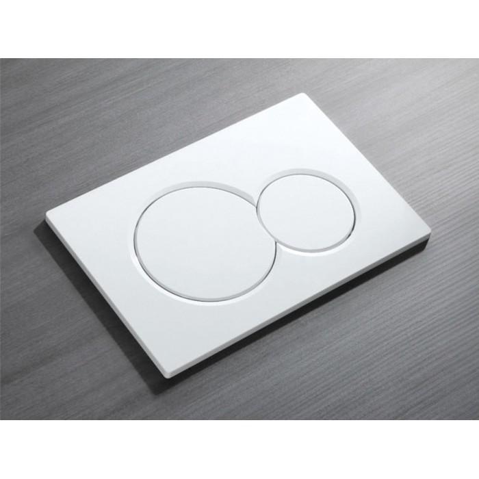 Панель змиву Koer KT-0601-03 240x160x10mm пластикова, кнопка кругла (колір білий) (KR5175) Панель змиву Koer KT-0601-03 240x160x10mm пластикова, кнопка кругла (колір білий) (KR5175)