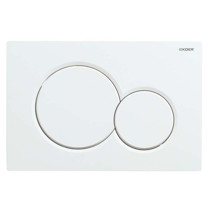 Панель змиву Koer KT-0601-03 240x160x10mm пластикова, кнопка кругла (колір білий) (KR5175) Панель змиву Koer KT-0601-03 240x160x10mm пластикова, кнопка кругла (колір білий) (KR5175)