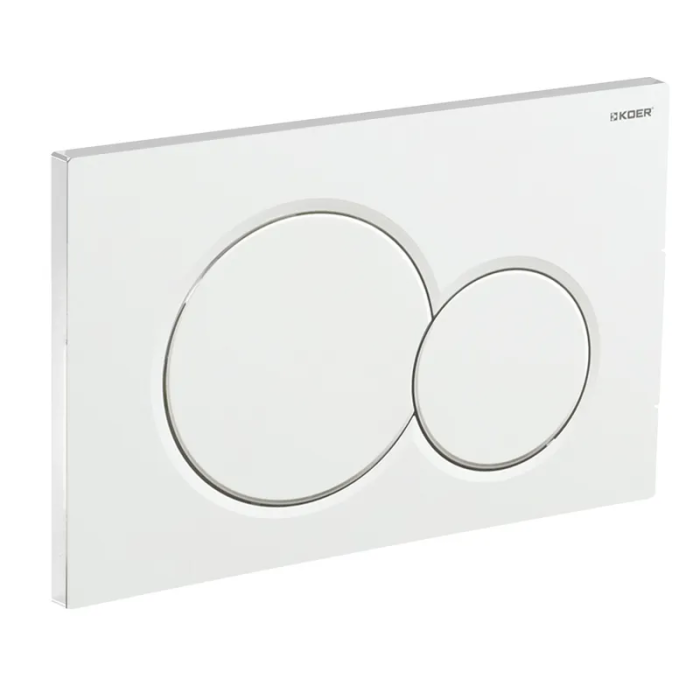Панель змиву Koer KT-0601-03 240x160x10mm пластикова, кнопка кругла (колір білий) (KR5175) Панель змиву Koer KT-0601-03 240x160x10mm пластикова, кнопка кругла (колір білий) (KR5175)