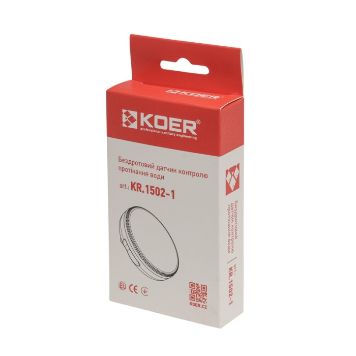 Датчик контролю протікання води бездротовий Koer KR.1502-1 (KR5566) Датчик контролю протікання води бездротовий Koer KR.1502-1 (KR5566)