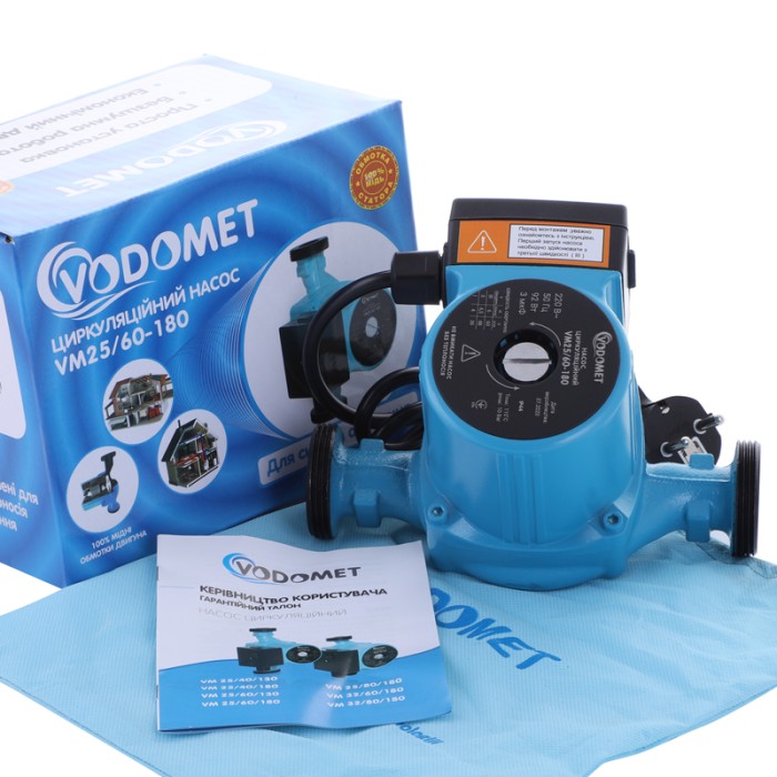 Насос циркуляційний Vodomet VM25 / 60-180 з кабелем, без гайок (VO0004) Насос циркуляційний Vodomet VM25 / 60-180 з кабелем, без гайок (VO0004)