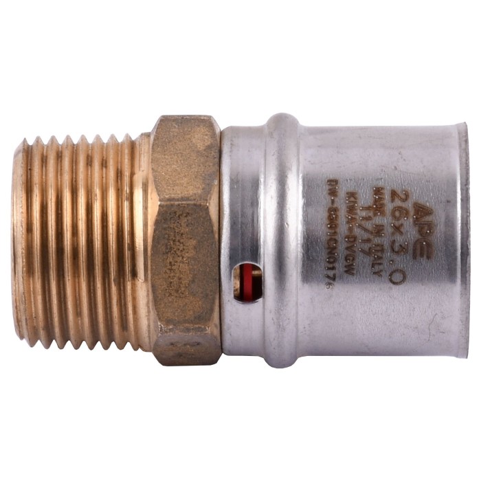 Муфта із зовнішньою різьбою прес APE ITALY AP 101 3/4″х26 Муфта із зовнішньою різьбою прес APE ITALY AP 101 3/4″х26