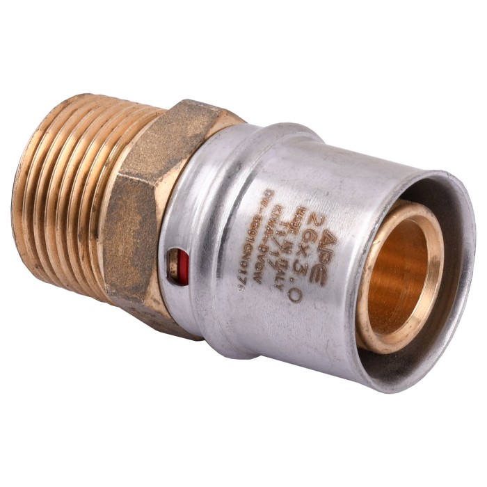 Муфта із зовнішньою різьбою прес APE ITALY AP 101 3/4″х26 Муфта із зовнішньою різьбою прес APE ITALY AP 101 3/4″х26
