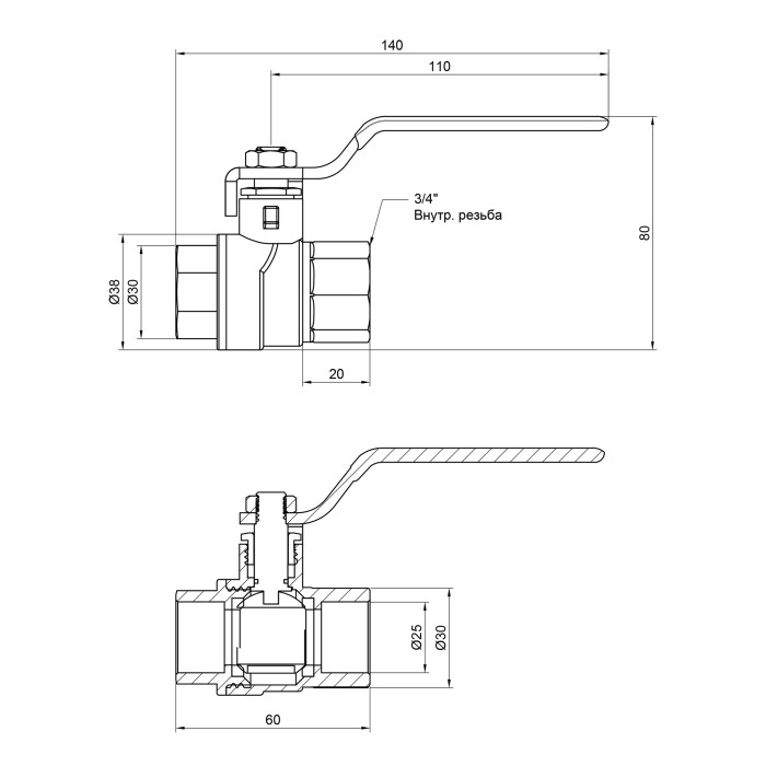Кран кульовий Thermo Alliance Forte 3/4" ВР для води (ручка) SF600W20 Кран кульовий Thermo Alliance Forte 3/4" ВР для води (ручка) SF600W20