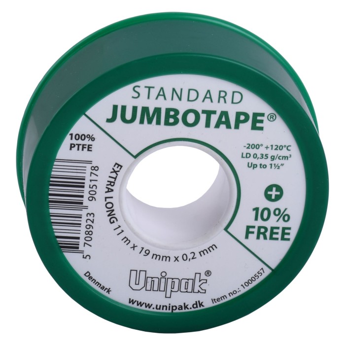 Фум стрічка тефлонова Jumbotape standard UNIPAK (11м х 19мм х 0,2мм) Фум стрічка тефлонова Jumbotape standard UNIPAK (11м х 19мм х 0,2мм)