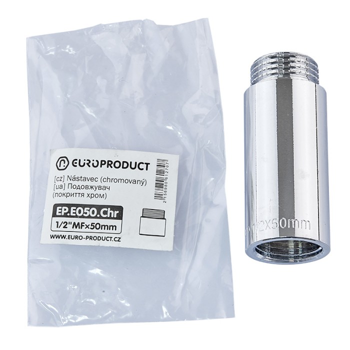 Подовжувач Europroduct EP.E050.Chr - 1/2"MF-50мм хром (EP6127) Подовжувач Europroduct EP.E050.Chr - 1/2"MF-50мм хром (EP6127)
