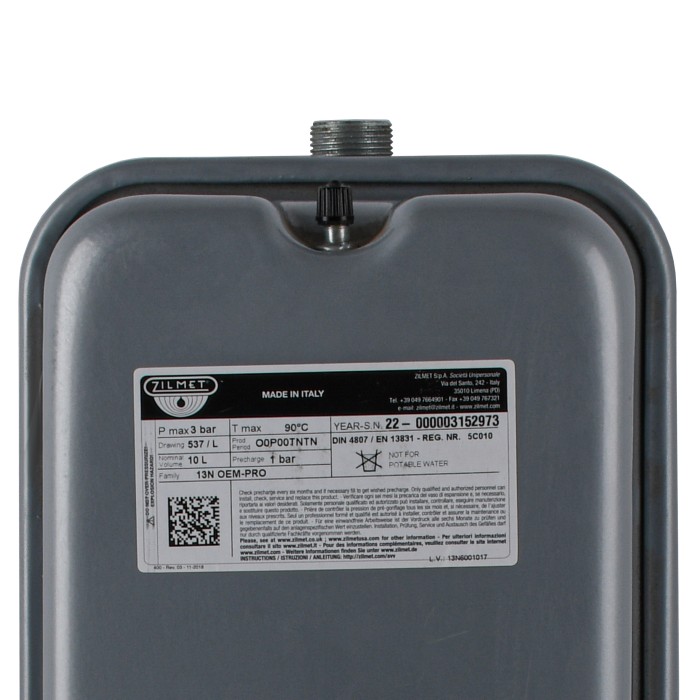 Бак Zilmet oem-pro для монтажу в котли Арт. 537 10л 3/4″ 3 bar прямокутний ( 13N6001017 ) Бак Zilmet oem-pro для монтажу в котли Арт. 537 10л 3/4″ 3 bar прямокутний ( 13N6001017 )