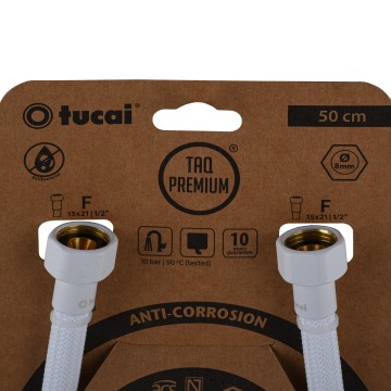 Шланг водяний TUCAI TAQ PREMIUM GRIF 1/2″x1/2″ BВ 0,5м.АНТИКОР. ACB HG-1212-500  (Білий Мат) 209973
