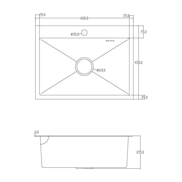 ID 6045 мийка одинар.600x450x215мм,(3.0/0.8мм), SUS 304 сифон, дозатор, кошик, Satin {1/1} ID 6045 мийка одинар.600x450x215мм,(3.0/0.8мм), SUS 304 сифон, дозатор, кошик, Satin {1/1}