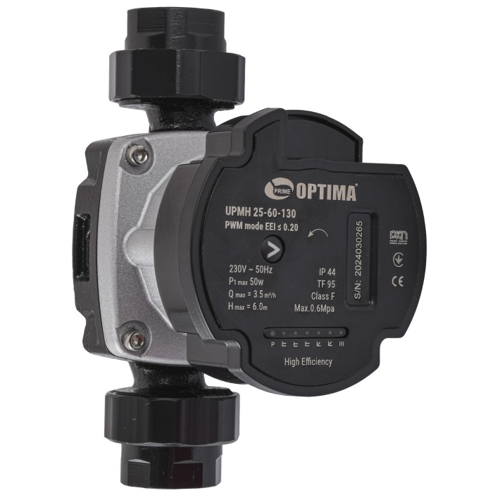 Насос циркуляційний енергоощадний Optima PRIME UPMH 25-60AUTO 130мм + гайки Насос циркуляційний енергоощадний Optima PRIME UPMH 25-60AUTO 130мм + гайки