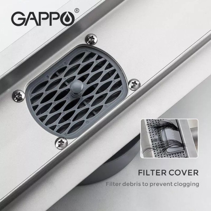 Трап для душу під плитку GAPPO G85007-4, 70х500 мм, нержавіюча сталь Трап для душу під плитку GAPPO G85007-4, 70х500 мм, нержавіюча сталь