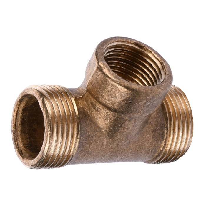 Трійник редукційний 3/4″х1/2″х3/4″ЗВЗ латунний посилений 664Б