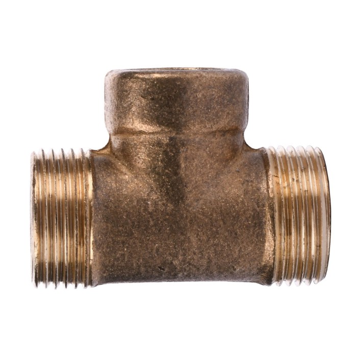 Трійник редукційний 3/4″х1/2″х3/4″ЗВЗ латунний посилений 664Б