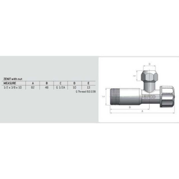 Кран вентильный кутовий ARCO 1/2″х 3/4(+3/8″) ZENIT Z0915 REGULA Кран вентильный кутовий ARCO 1/2″х 3/4(+3/8″) ZENIT Z0915 REGULA