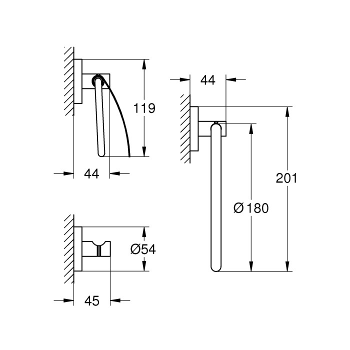 Набір аксесуарів 3 в 1 Grohe Essentials New (40775001) Набір аксесуарів 3 в 1 Grohe Essentials New (40775001)