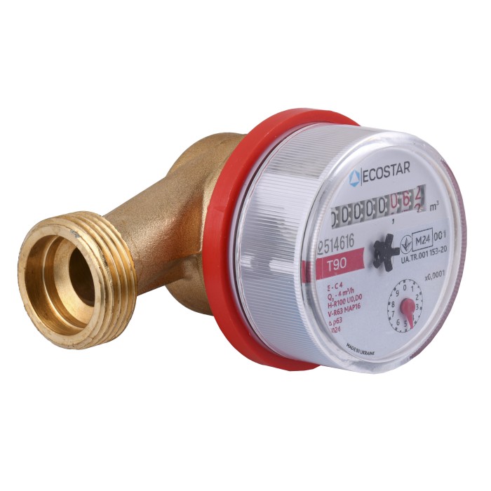 Лічильник гарячої води ECOSTAR DN20 3/4″ без штуцера L130 E-C 4,0 без КМЧ Лічильник гарячої води ECOSTAR DN20 3/4″ без штуцера L130 E-C 4,0 без КМЧ