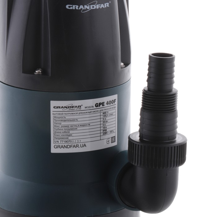 Дренажний насос для брудної води Grandfar GPE400F (GF1087) Дренажний насос для брудної води Grandfar GPE400F (GF1087)