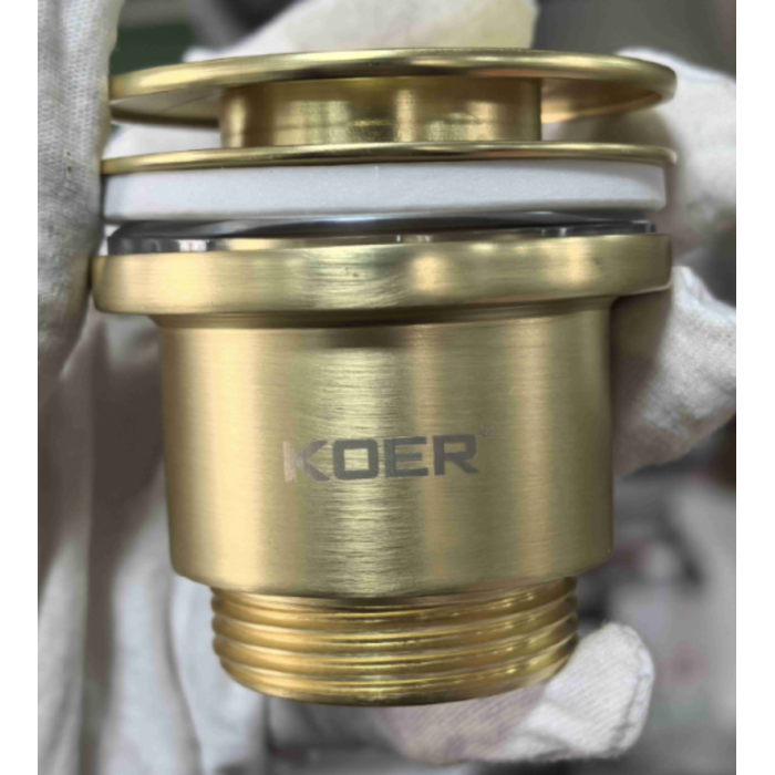 Донний клапан для раковини Koer PW-11-12 1 1/4''  універсальний (з/без перел) СLICK-СLACK (Колір зол.мат) (KR5794)