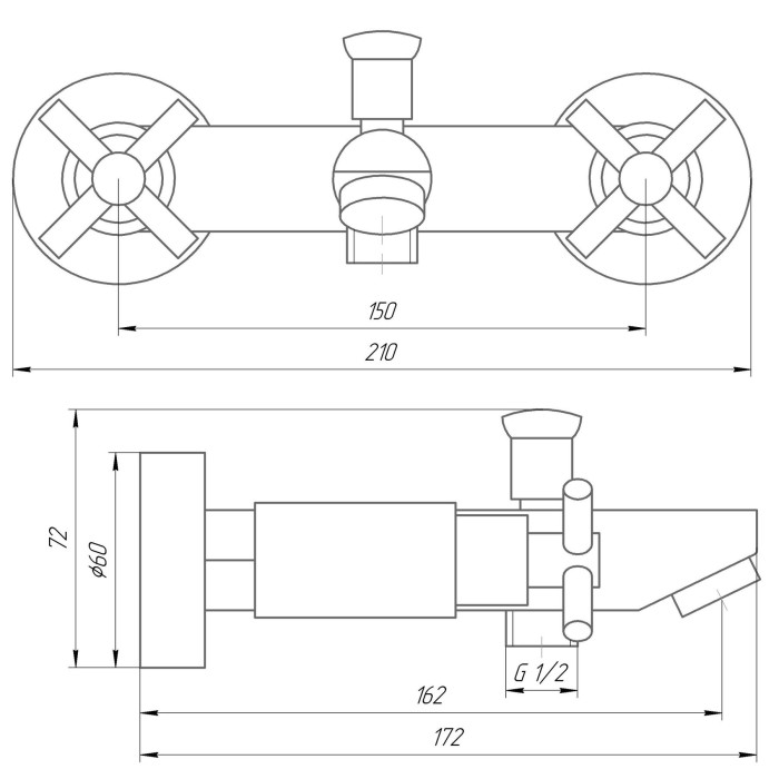 Змішувач для ванни Globus Lux DUKAT SD4-102 Змішувач для ванни Globus Lux DUKAT SD4-102