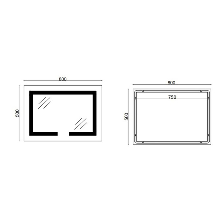 Дзеркало Mixxus HARD MR07-80x50 з Led Touch, Anti-fog, димером, регулятором яскравості (MI6658) Дзеркало Mixxus HARD MR07-80x50 з Led Touch, Anti-fog, димером, регулятором яскравості (MI6658)