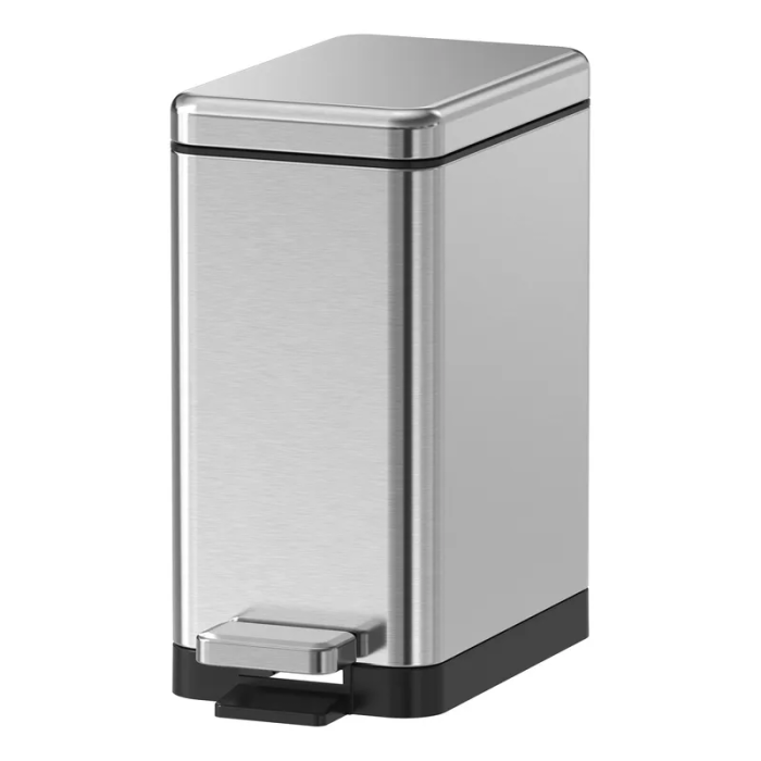 Відро для сміття з плавним закриттям прямокутне Koer TC-010210-02 10 л колір нержавійка (KR5597) Відро для сміття з плавним закриттям прямокутне Koer TC-010210-02 10 л колір нержавійка (KR5597)