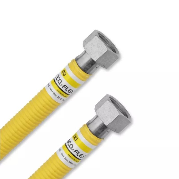 Гофрований гнучкий шланг Eco-Flex Газ/Супер 120 см гайка-гайка 1/2" Гофрований гнучкий шланг Eco-Flex Газ/Супер 120 см гайка-гайка 1/2"