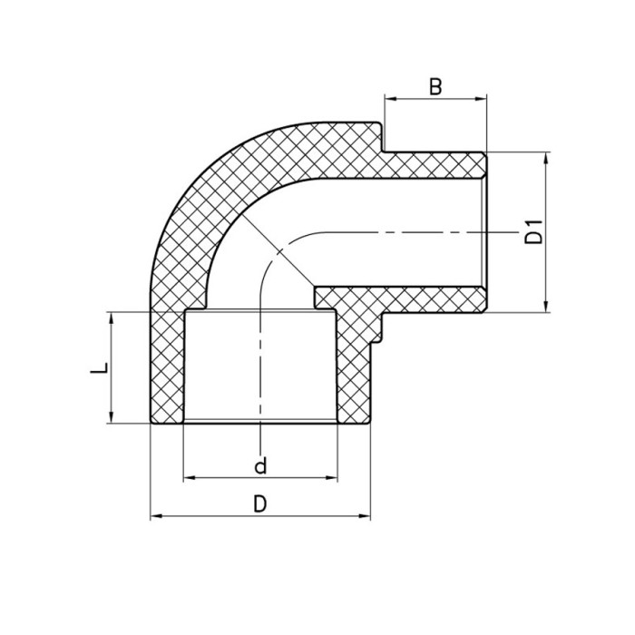 Кут Koer K0265.PRO 20 PPR 90 ВН (KP2909) Кут Koer K0265.PRO 20 PPR 90 ВН (KP2909)