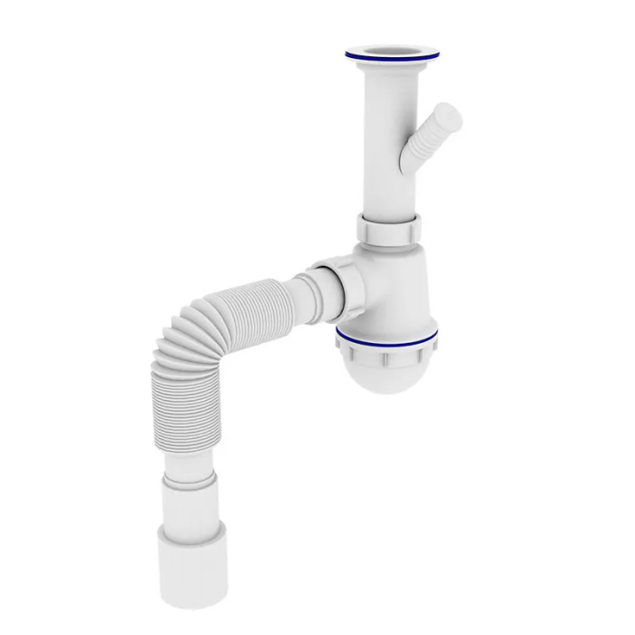 Сифон для кухні Zerix SK-01-B 1 1/2"x40 з литим випуском та відведенням для пральної машини (ZX4951) Сифон для кухні Zerix SK-01-B 1 1/2"x40 з литим випуском та відведенням для пральної машини (ZX4951)