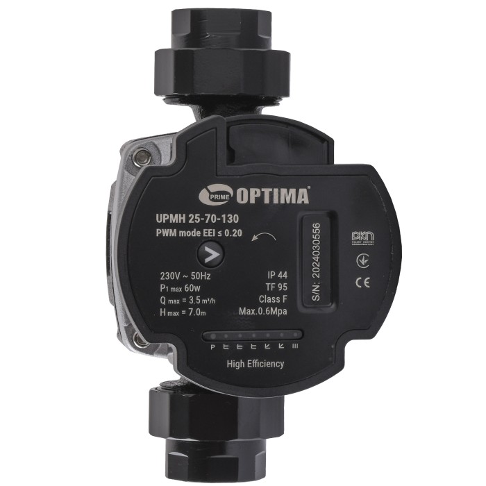 Насос циркуляційний енергоощадний Optima PRIME UPMH 25-70AUTO 130мм + гайки Насос циркуляційний енергоощадний Optima PRIME UPMH 25-70AUTO 130мм + гайки
