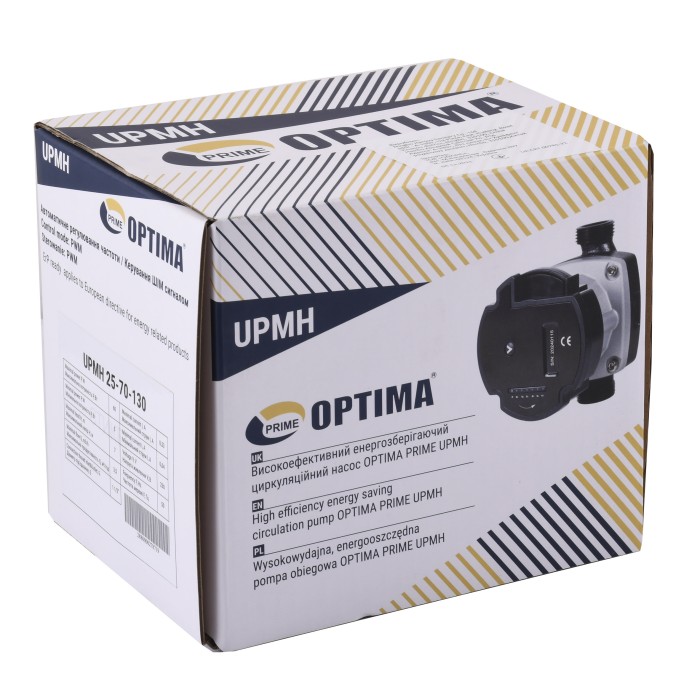 Насос циркуляційний енергоощадний Optima PRIME UPMH 25-70AUTO 130мм + гайки Насос циркуляційний енергоощадний Optima PRIME UPMH 25-70AUTO 130мм + гайки