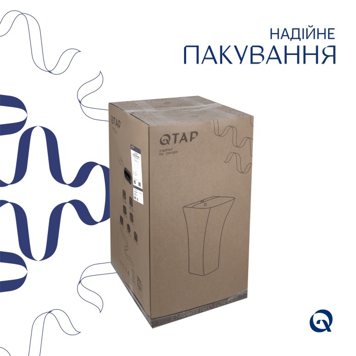 Комплект Qtap Crow: Раковина напольна моноблок 445x420x840 мм White + Донний клапан PU02O Комплект Qtap Crow: Раковина напольна моноблок 445x420x840 мм White + Донний клапан PU02O