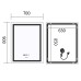Дзеркало Mixxus Premium FLASH MR21-70x90 з Led Touch, Anti-fog, димером, регулятором яскравості, годинником (MP6618)