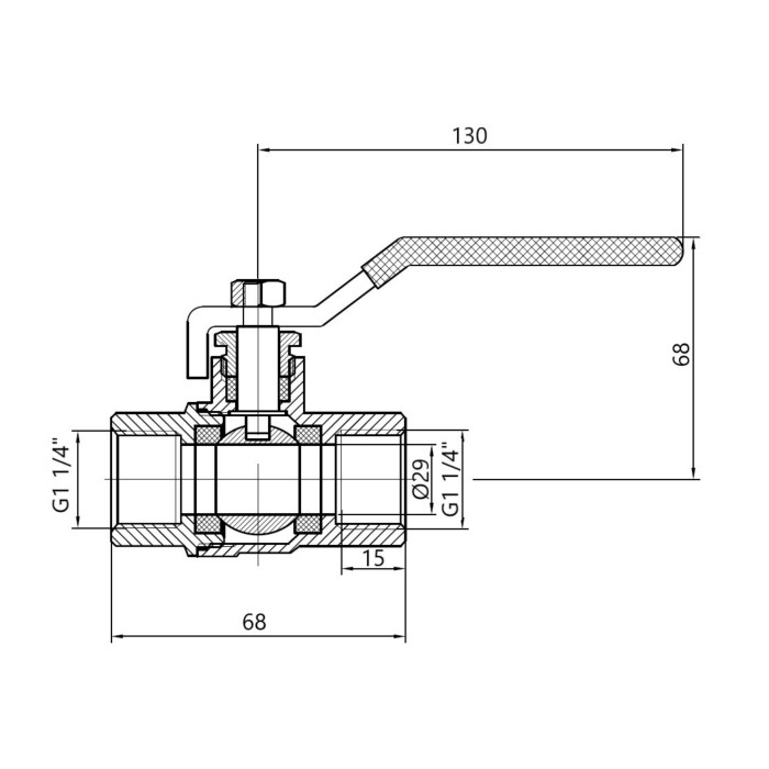 Кран кульовий Thermo Alliance Standart 1" 1/4 ВР для газу (важіль) SD600NG32PN40 Кран кульовий Thermo Alliance Standart 1" 1/4 ВР для газу (важіль) SD600NG32PN40