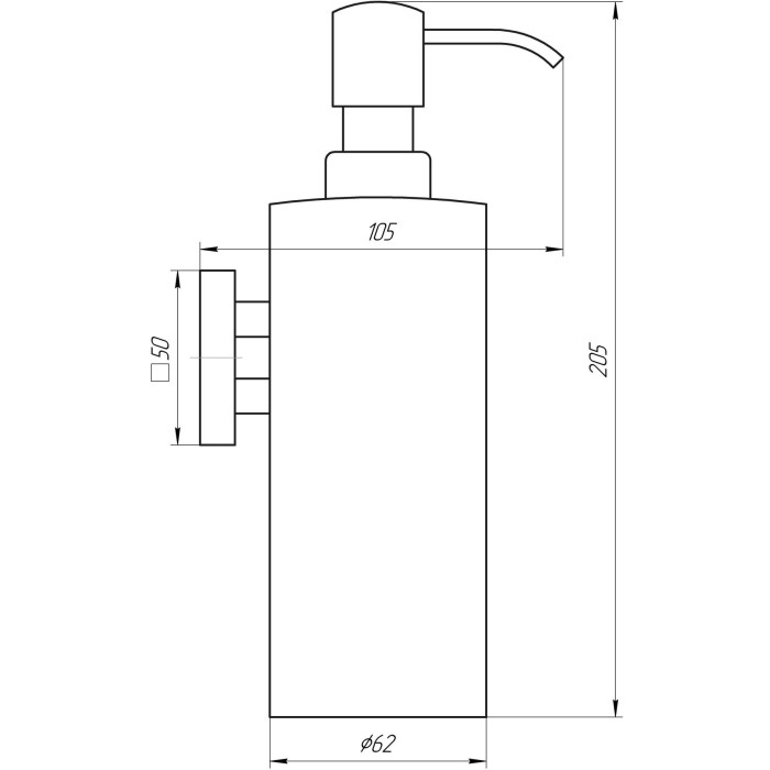 Дозатор рідкого мила Globus Lux SQ 9432 SUS304 Дозатор рідкого мила Globus Lux SQ 9432 SUS304