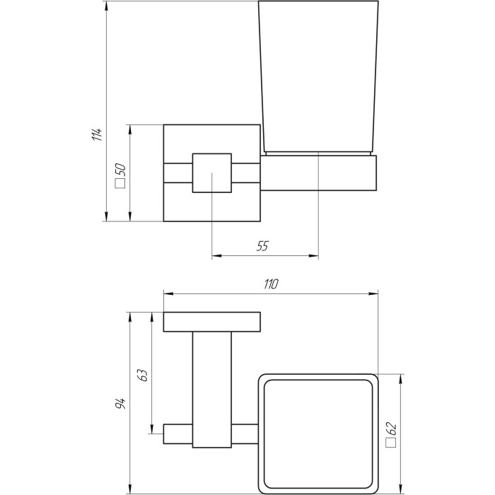 Стакан одинарний Globus Lux SQ 9409 SUS304 Стакан одинарний Globus Lux SQ 9409 SUS304