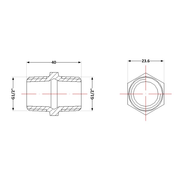 Ніпель чавунний 1/2" ЗР Ніпель чавунний 1/2" ЗР
