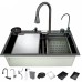 Мийка багатофункціональна Zerix ZH7546-SET-07 Micro Decor Graphite з вбудованим змішувачем з нерж.сталі (ZM5591)