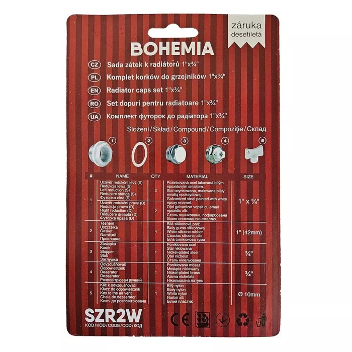 Комплект футорок 1"х3/4" до радіаторів BOHEMIA {25} Комплект футорок 1"х3/4" до радіаторів BOHEMIA {25}