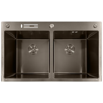 Мийка з нержавіючої сталі MIXXUS MH8350-DK NANO-BLACK (3.0/0.8) колір графіт (MI7053)