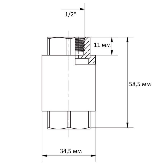 Клапан зворотній Roho R300-050 - 1/2" ВВ "MONDIAL", лат. шток (RO0243) Клапан зворотній Roho R300-050 - 1/2" ВВ "MONDIAL", лат. шток (RO0243)