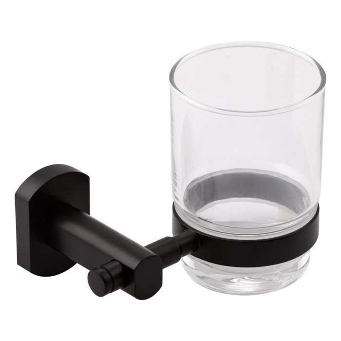 Склянка з тримачем Qtap Liberty настінна QTLIBBLM1158 Black Склянка з тримачем Qtap Liberty настінна QTLIBBLM1158 Black